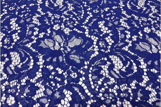 Кружевное полотно Цветы, васильковое