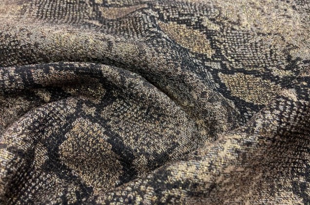 Костюмная ткань Змея бежево-коричневая 1