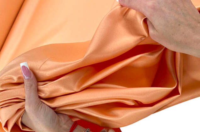 Свадебный сатин матовый, цвет персиковый, арт.24, Турция