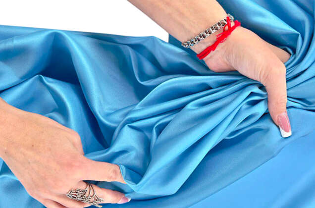 Свадебный сатин матовый, цвет голубой, арт.12, Турция 3