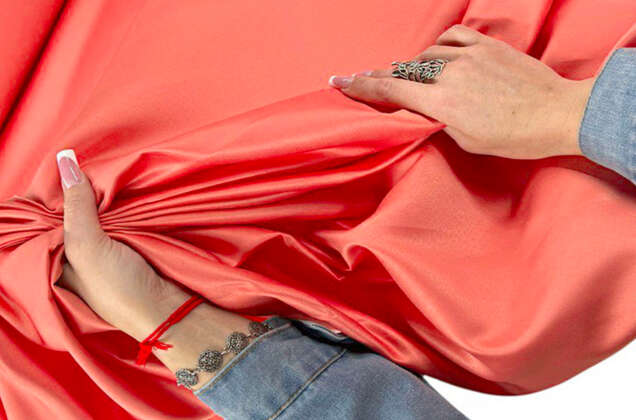 Свадебный сатин матовый, цвет лососевый, арт.6, Турция 2