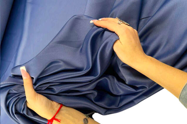 Свадебный сатин матовый, цвет синий, арт.50, Турция 2