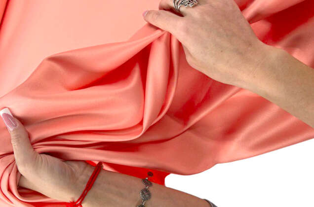 Свадебный сатин матовый, коралловый, арт.37, Турция 2