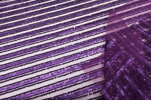 Крупные пайетки, Полосы и узоры фиолетовый цвет 2