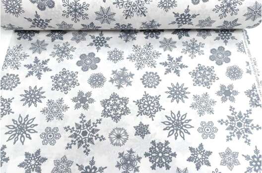 Ранфорс, Темно-серые снежинки на белом фоне