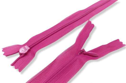 Молния потайная малина (145), тип 3, неразъемная, 60 см, Турция