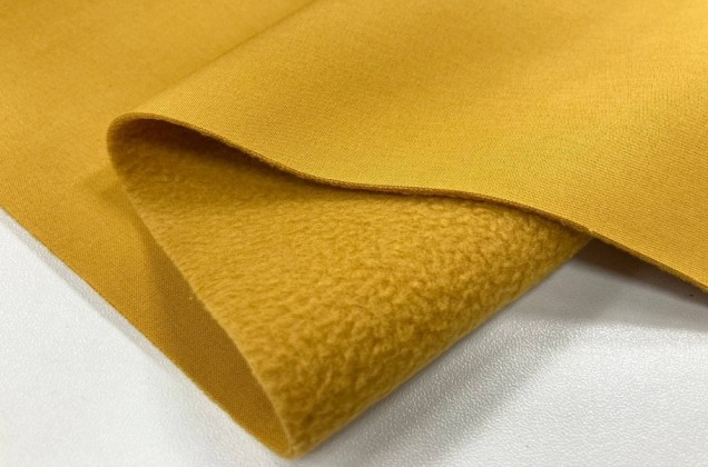 Курточная ткань Софтшелл с мембраной, горчичный (59812) 2