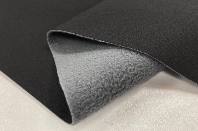 Курточная ткань Софтшелл с мембраной, черный/серый (59817) 2