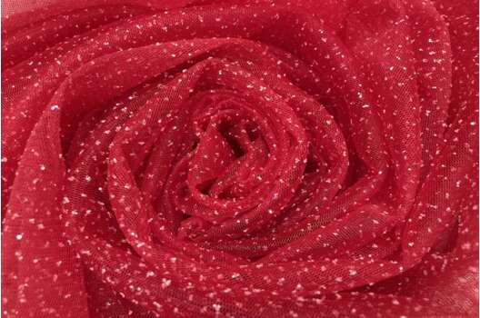 Фатин с глиттером Angel, красный, 300 см, арт.53