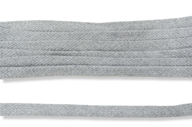 Шнур плоский х/б турецкое плетение, светло-серый (028), 12 мм 1