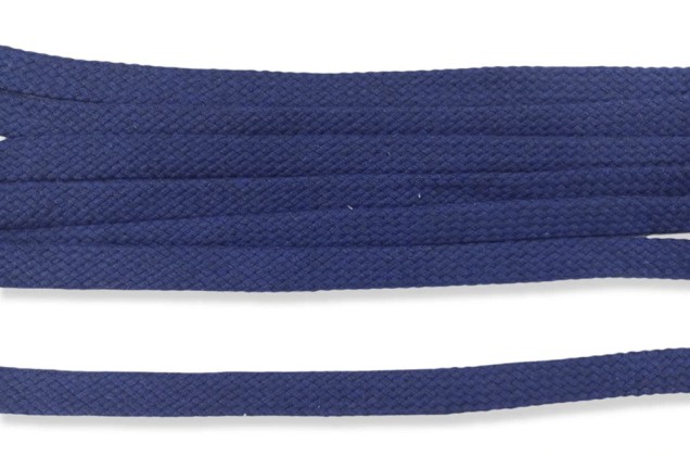 Шнур плоский х/б турецкое плетение, синий (024), 12 мм 1