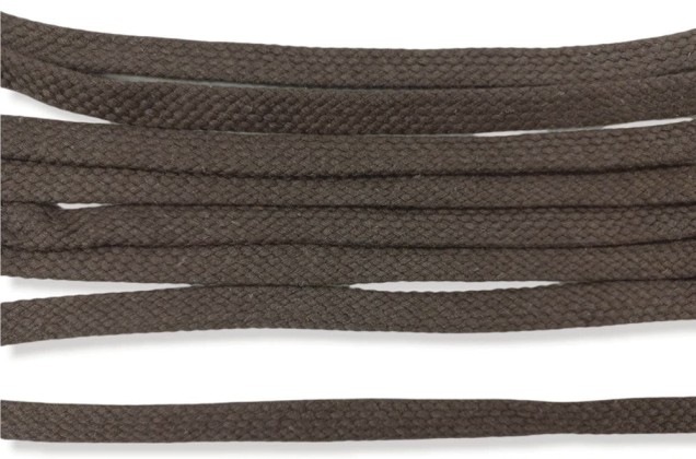 Шнур плоский х/б турецкое плетение, коричневый (016), 12 мм 1