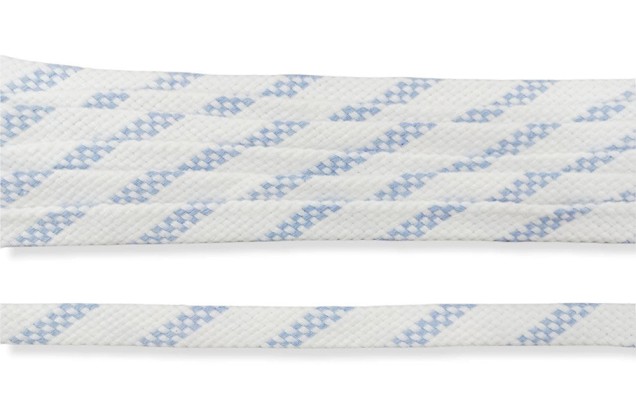 Шнур плоский х/б турецкое плетение, бело-голубой (001 / 020), 12 мм 1