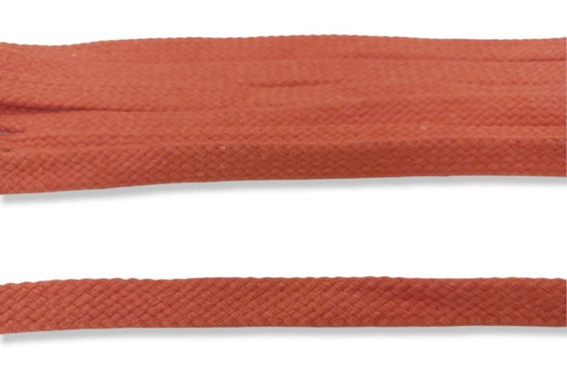 Шнур плоский х/б турецкое плетение, оранжевый (008), 10 мм 1