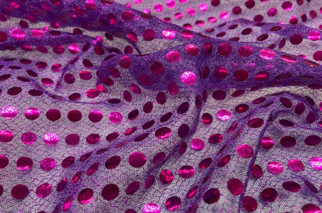 Пайеточная ткань Копейка, фиолетовый
