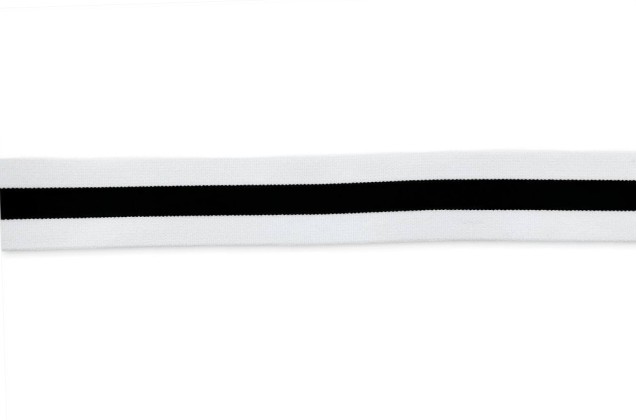Резинка Полоска, 40 мм, белый/черный 1