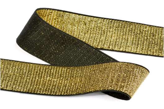 Резинка металлизированная, 30 мм, черный/золото