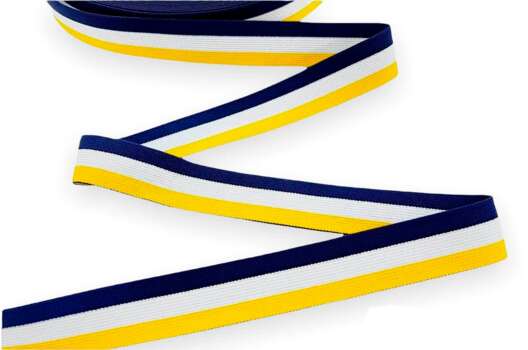 Резинка Полоска, 30 мм, желтый, белый, синий