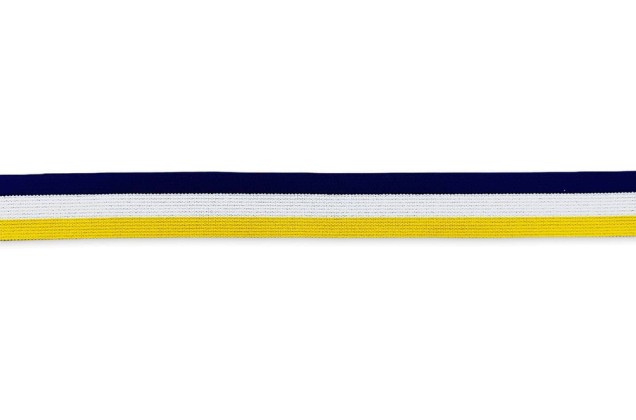 Резинка Полоска, 30 мм, желтый, белый, синий 1