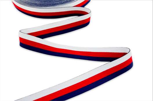 Резинка Полоска, 30 мм, красный, белый, синий