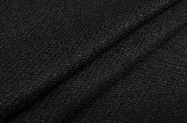 Костюмно-пальтовая шерсть в рубчик черная 2