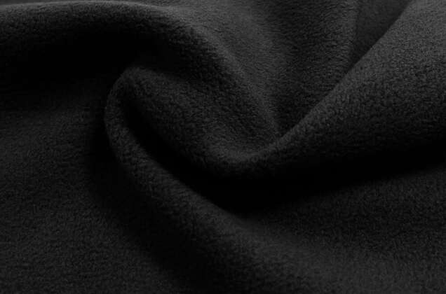 Флис двусторонний, черный (F322) 1