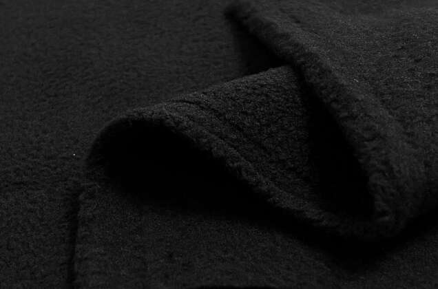 Флис двусторонний, черный (F322) 2