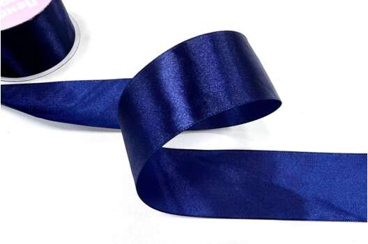 Лента атласная, 50 мм, темно-синяя (3165)