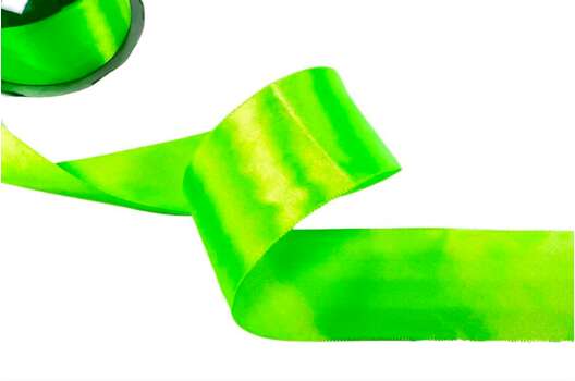 Лента атласная, 50 мм, неоново-зеленая (3033)