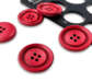 Пуговица на 4 прокола, 25 мм цвет: красный