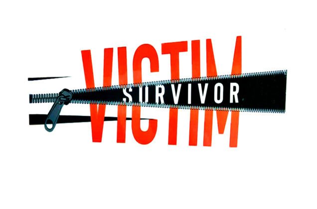 Термонаклейка Молния, Survivor-Victim, 6х24 см