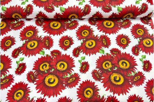 Дак Красные подсолнухи на белом