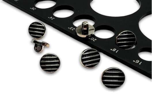 Пуговица пластиковая на ножке, черно-золотая, 11,5 мм, П-85