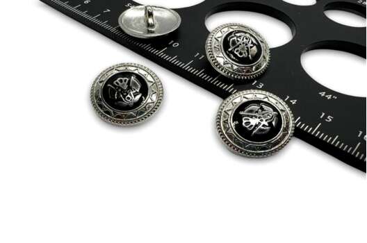 Пуговица металлическая на ножке, герб 2, 19 мм, Ж-35