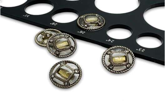 Пуговица металлическая на ножке, бронза, 16 мм, Ж-39