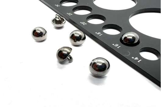 Пуговица металлическая на ножке, полусфера темное серебро, 10 мм, Ж-51