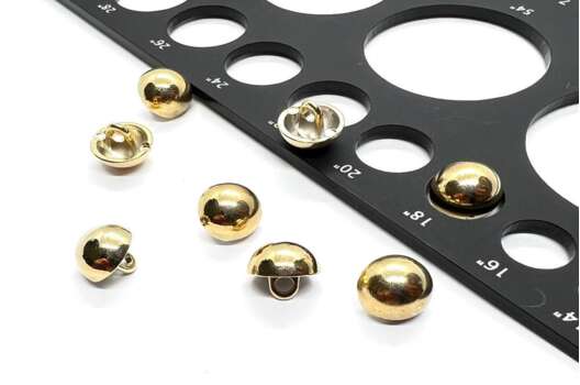 Пуговица металлическая на ножке, полусфера золото, 10 мм, Ж-50