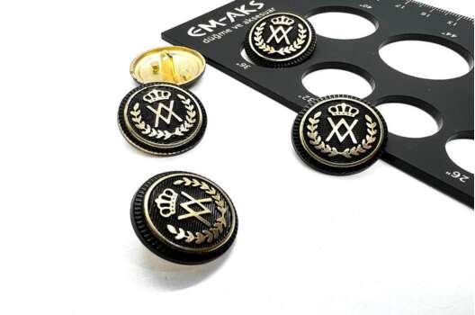 Пуговица металлическая на ножке, герб XX, 23 мм, Ж-49