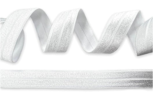 Резинка бельевая окантовочная блестящая 15 мм, белая