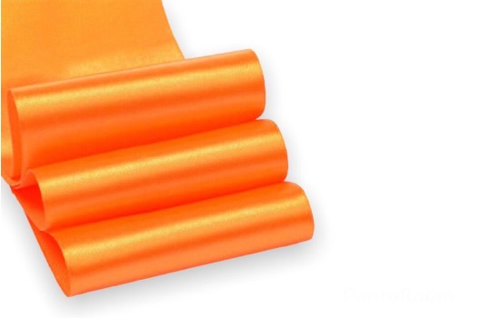 Лента атласная IDEAL, 100 мм, ярко-оранжевая (3020)