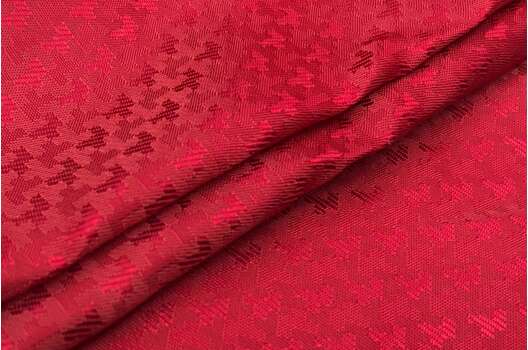 Подкладка жаккардовая с вискозой, рисунок Лего, красный