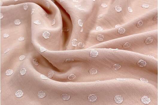 Креп плательный Объемный горох, бежевый