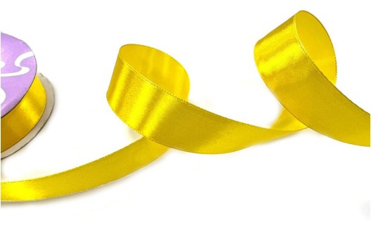Лента атласная IDEAL, 25 мм, желтая (3016)