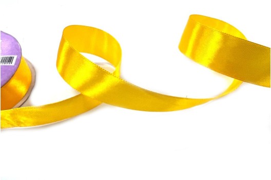 Лента атласная IDEAL, 25 мм, темно-желтая (3018)