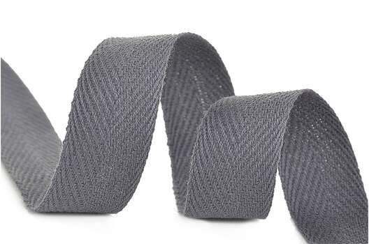 Тесьма киперная, 15 мм, темно-серая (311)