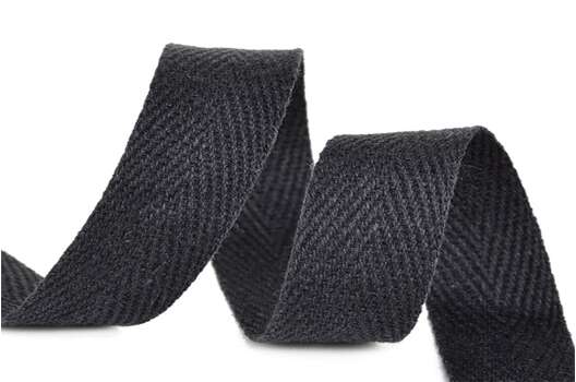 Тесьма киперная, 15 мм, черная (322)