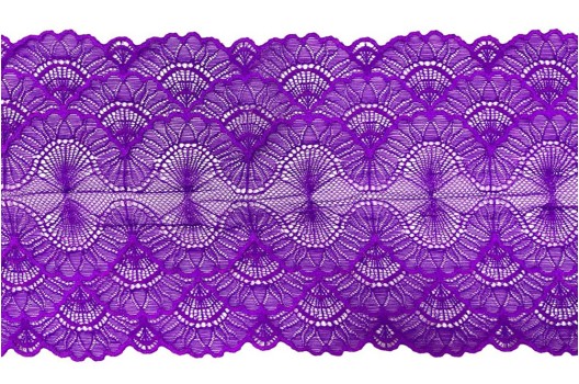 Кружево эластичное, фиолетовый неон, 19.5 см