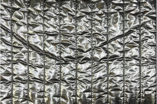 Курточная ткань на синтепоне металлик, Полосы, темное серебро