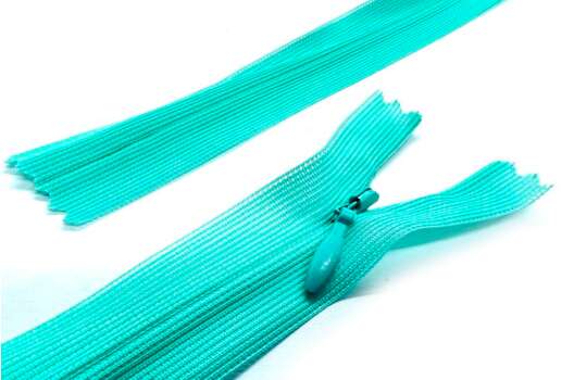 Молния потайная бирюзовая (201), тип 3, неразъемная, 20 см, Турция