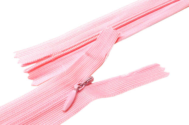 Молния потайная MaxZipper, тип 3, неразъемная, нежно-розовая (133), 20 см, Китай